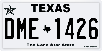 TX license plate DME1426