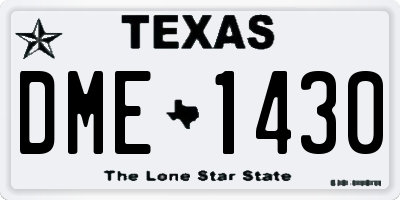 TX license plate DME1430