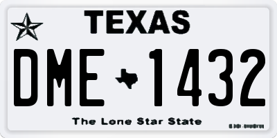 TX license plate DME1432