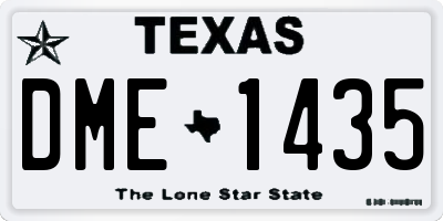TX license plate DME1435