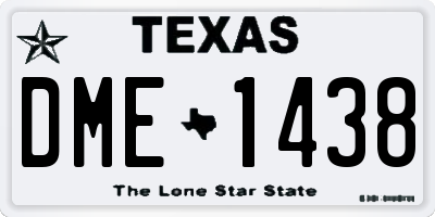 TX license plate DME1438