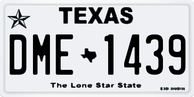 TX license plate DME1439