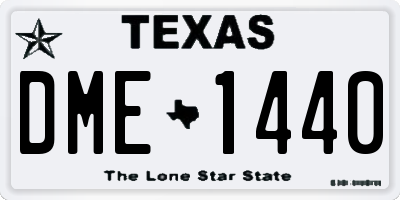 TX license plate DME1440