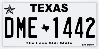 TX license plate DME1442