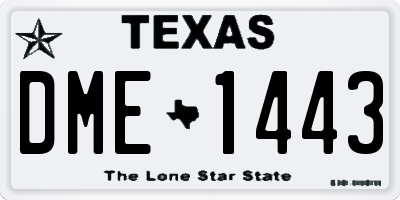 TX license plate DME1443