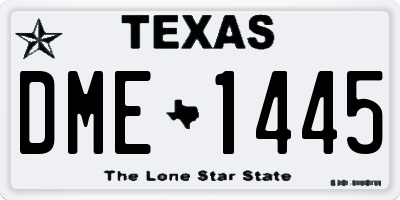 TX license plate DME1445