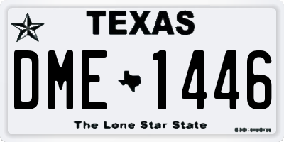 TX license plate DME1446