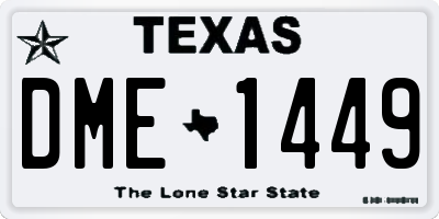 TX license plate DME1449