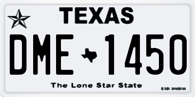 TX license plate DME1450