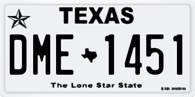 TX license plate DME1451