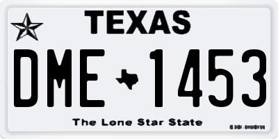 TX license plate DME1453