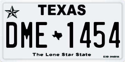 TX license plate DME1454