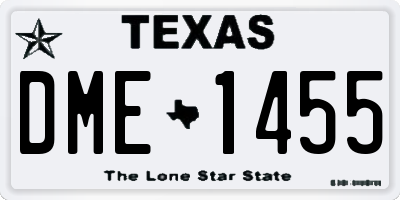 TX license plate DME1455