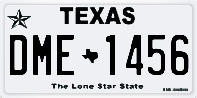 TX license plate DME1456