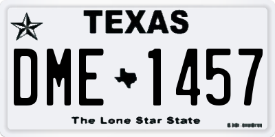 TX license plate DME1457