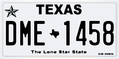 TX license plate DME1458