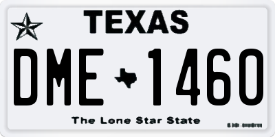 TX license plate DME1460