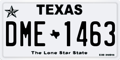 TX license plate DME1463