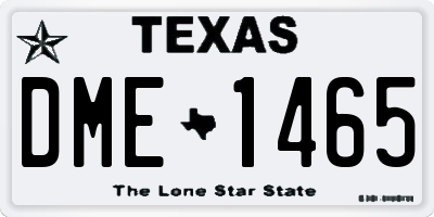 TX license plate DME1465