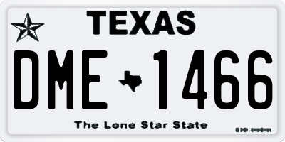 TX license plate DME1466