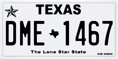 TX license plate DME1467