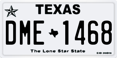 TX license plate DME1468