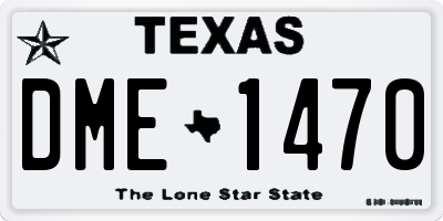 TX license plate DME1470
