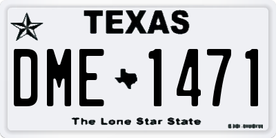 TX license plate DME1471