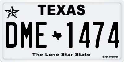 TX license plate DME1474