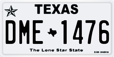 TX license plate DME1476