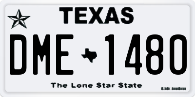 TX license plate DME1480