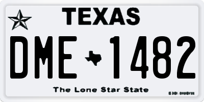 TX license plate DME1482