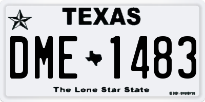 TX license plate DME1483