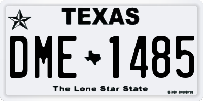 TX license plate DME1485