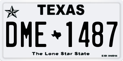 TX license plate DME1487
