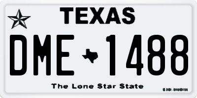 TX license plate DME1488