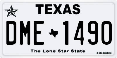 TX license plate DME1490