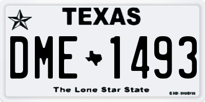 TX license plate DME1493