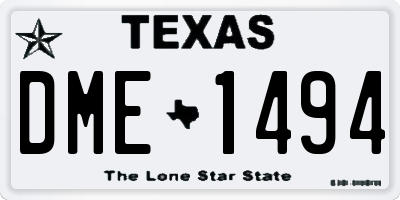 TX license plate DME1494