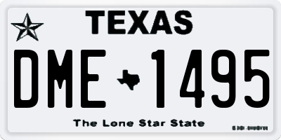 TX license plate DME1495