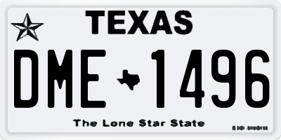 TX license plate DME1496