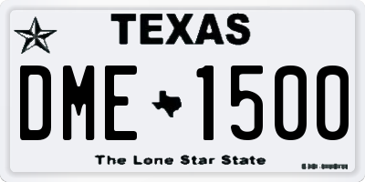 TX license plate DME1500