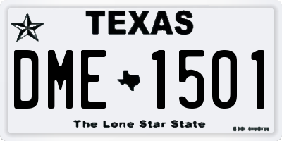TX license plate DME1501