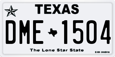 TX license plate DME1504
