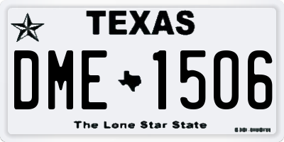 TX license plate DME1506