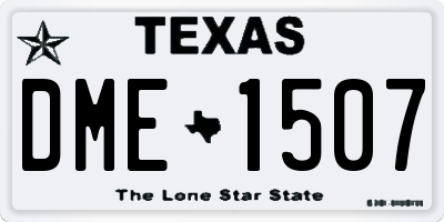 TX license plate DME1507