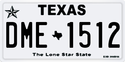 TX license plate DME1512