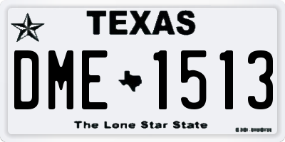 TX license plate DME1513