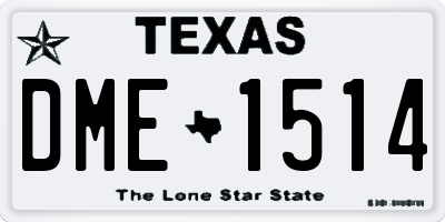 TX license plate DME1514