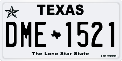 TX license plate DME1521